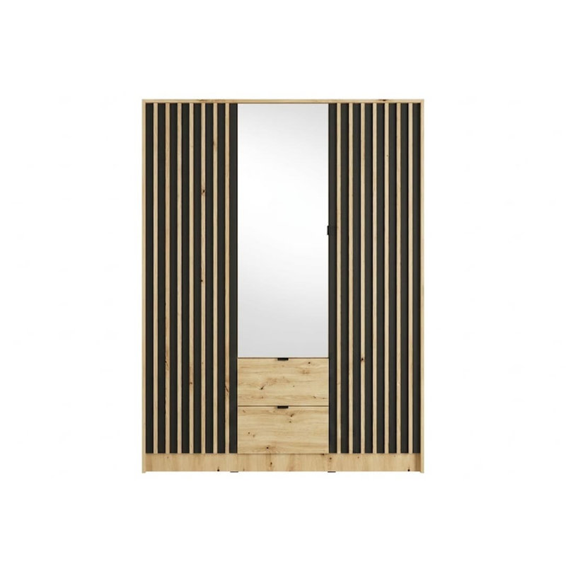 3 Door Glass and Steel Wardrobe