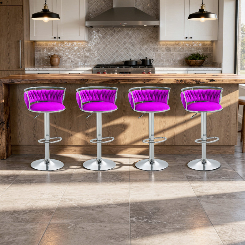 Tabouret de bar Christal, Marine, Argent argent