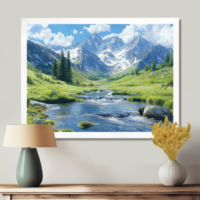 Geni Mountain River Reflections In Rocky Mountains V - montagnes, art mural sur toile