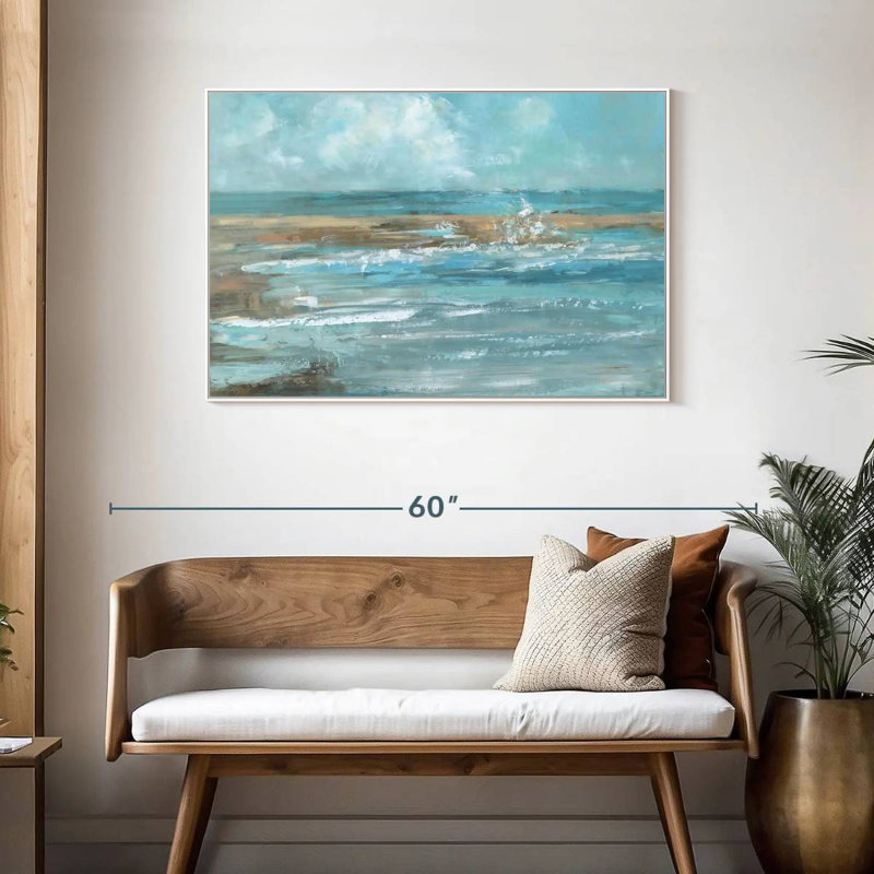 Breaking Waves IV, Cadre flottant blanc, 43 po x 29 po