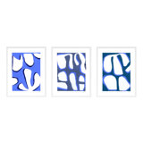 Contemporary Blues Trio 2. Set Of 3 Painting by Andrea Stokes
