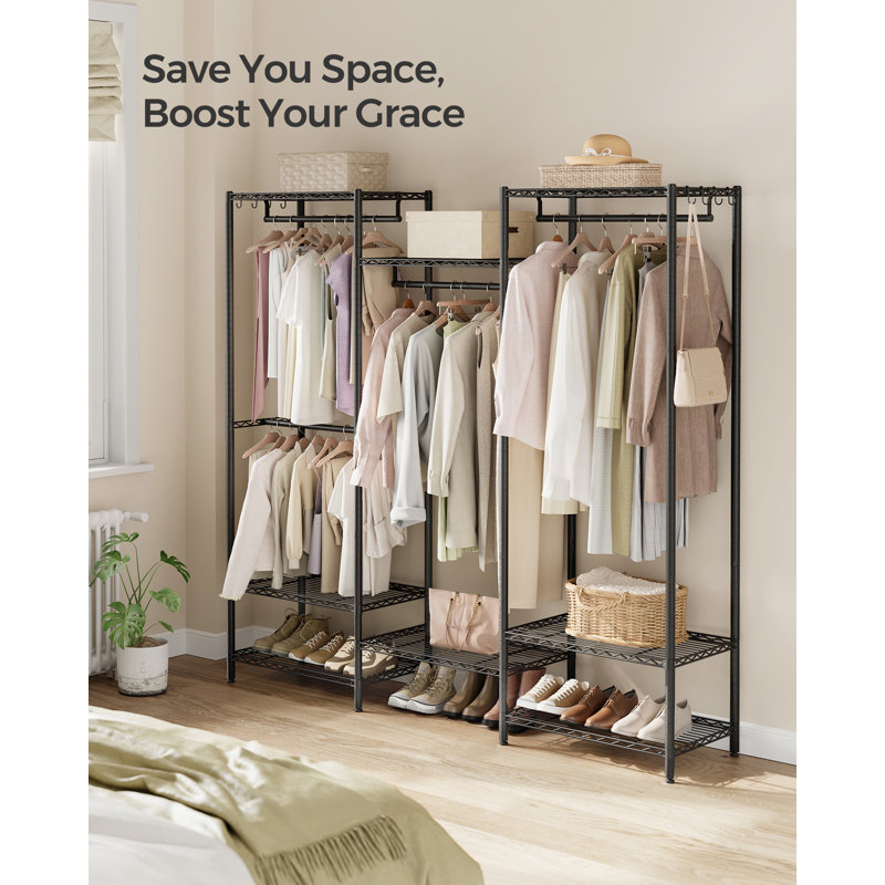 Gretchine 175cm Industrial Pipe Clothing Rack, Black