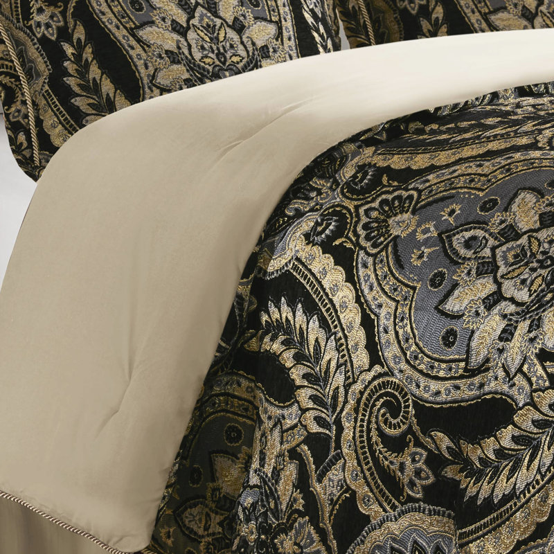 Édredon 4 pièces, fabrication améliorée 2022, fermeture à glissière dissimulée, surface en chenille, envers uni, artisanat en satin antique, avant, arrière