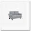 Causeuse moderne en tissu texturé gris foncé avec accoudoirs arrondis et coussins attachés-1016533541