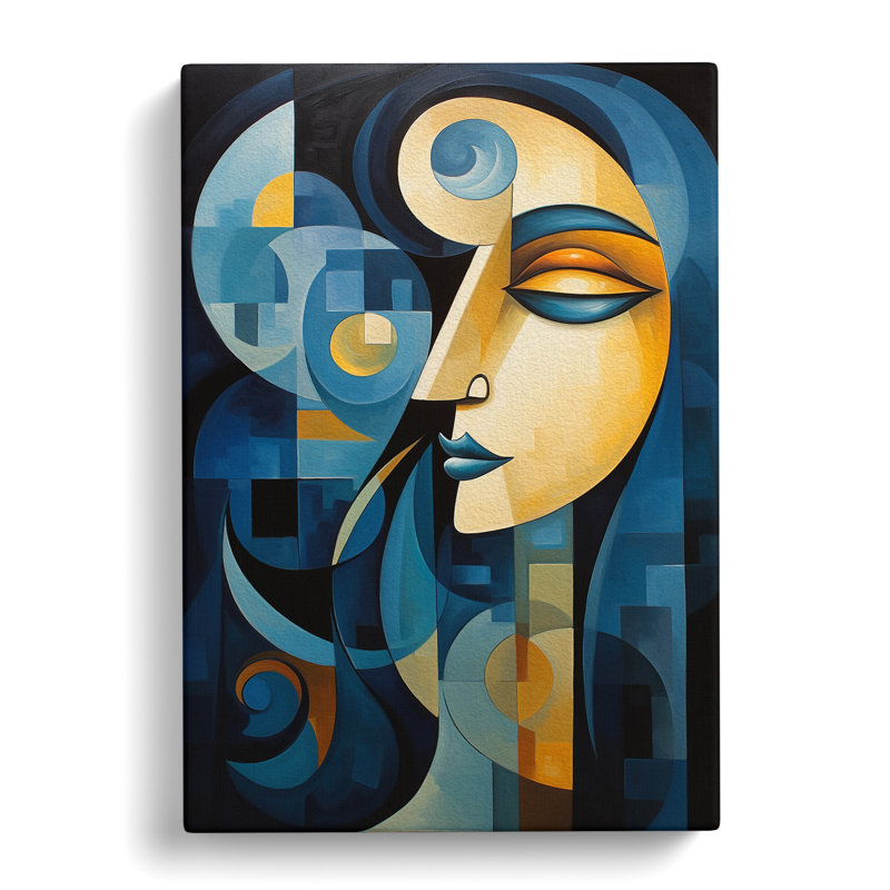 Moon Cubism No.3 - Wrapped Canvas, 50cm H x 35cm W x 3cm D