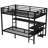 Full Xl Over Twin Metal Bunk Bed/Loft Bed With Desk, Bookshelves, Led And Usb