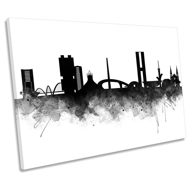 Brasilia Abstract City Skyline - Wrapped Canvas Print, 91.4cm H x 137.2cm W x 4cm D