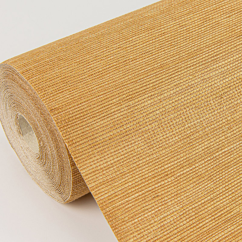 Loom Abstract Grass Cloth Wallpaper Roll, Orange, 36" W x 24' L