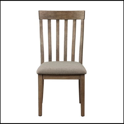 Ensemble de chaises d'appoint de salle à manger 2 pièces avec finition brune brossée et dossier à lattes verticales pour plus de confort et de style