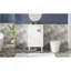 Meuble-lavabo de 20 po avec lavabo en céramique, ensemble de meuble-lavabo simple autoportant avec porte à fermeture douce, poignées chic en demi-lune, style français, blanc-609243792
