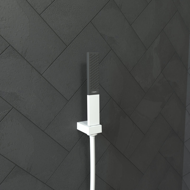 Hansgrohe Rainfinity Baton Handheld Shower Head 100, Matte White, 1.75 GPM