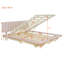 Grand lit flottant tapissier grand avec lumière DEL et port USB, velours, rose, lit plateforme Hydrualic