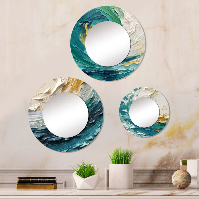 Miroir mural rond en aluminium Dilayla