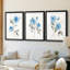 Bleu esquissé I - Impression encadrée sur mesure de qualité supérieure - 3 pièces-479121721