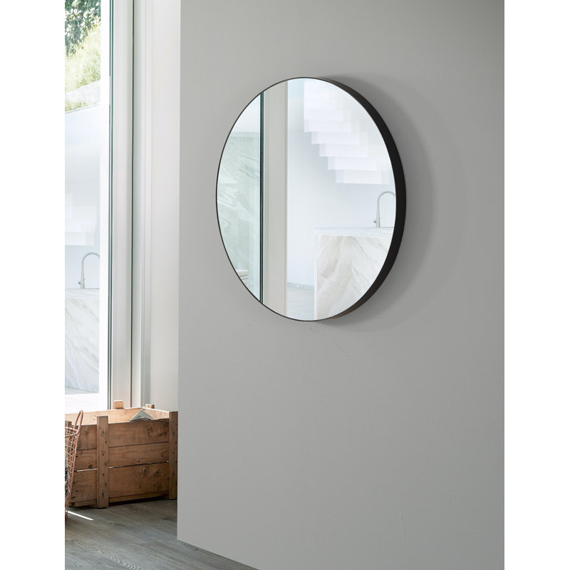 Metal Mirror, Black, 30" x 30"