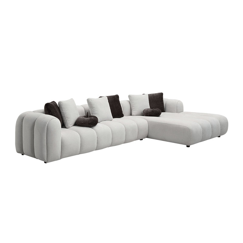 Canapé modulaire en lin blanc ivoire Manilla avec 8 coussins