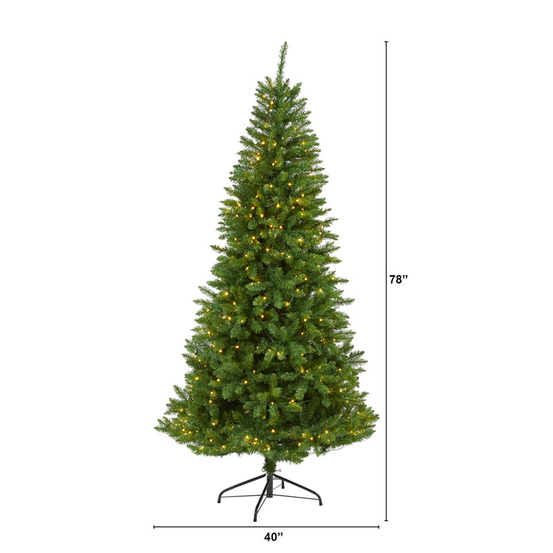Sapin de Noël vert 9 pi avec 800 lumières DEL, H 6,5 pi