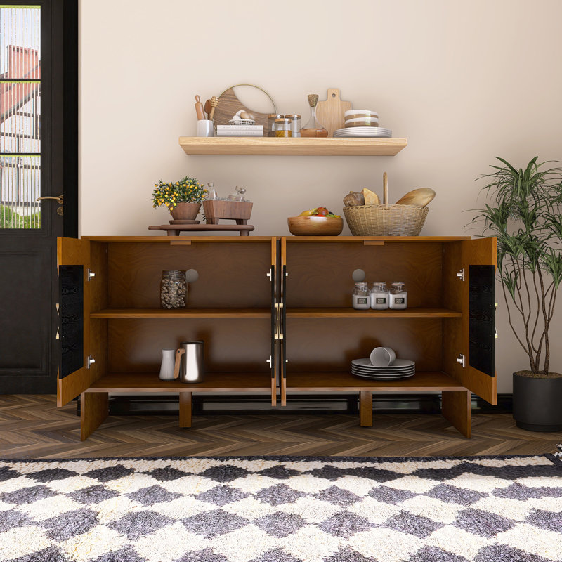 Buffet Mid-Century moderne avec rangement, Brun