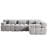 Boneless 113.8" Modular Chenille Upholstered Sectional Sofa, 4-Seater L-Shaped Reversible sofa, No Assembly Required-1072683894