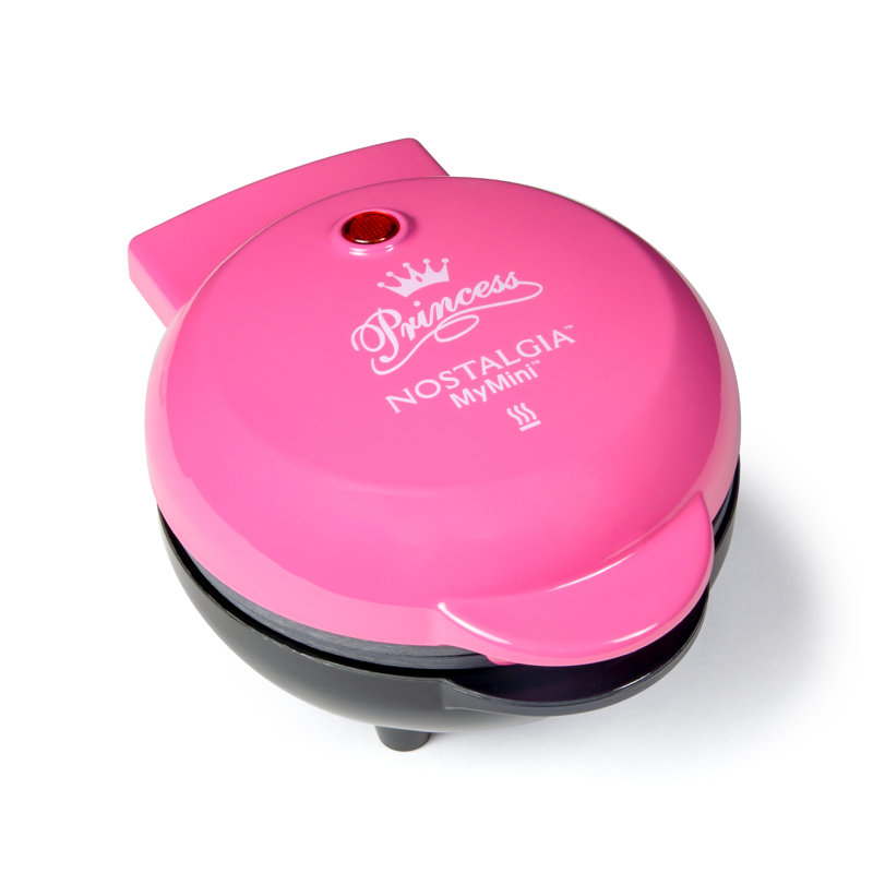 Nostalgia MyMini Princess/Dinosaur/Cars & Trucks Personal Electric Waffle Maker, Pink