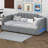Twin XL To King Extendable Daybed With Storage Drawers & LED Lights, Upholstered Sofa Bed, Twin XL Upholstered Daybed-1610366200