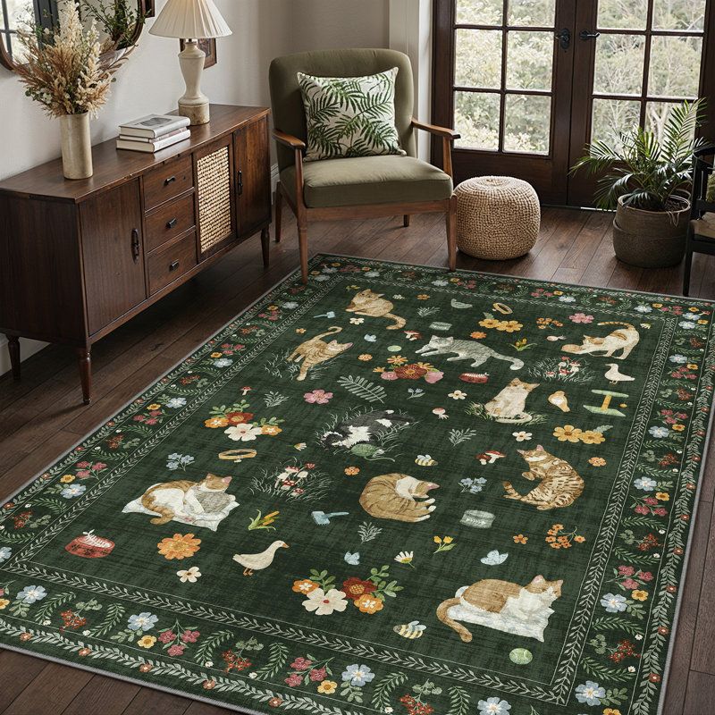 Tapis pour chat Paw & Petal, Vert, Rectangulaire 3 pi x 5 pi