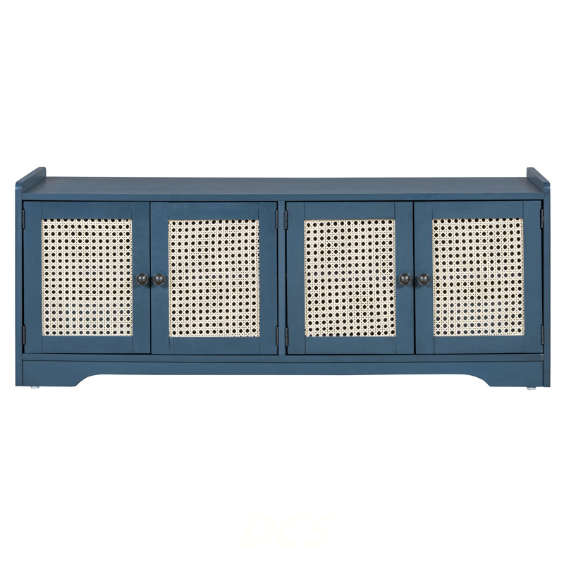Banc de rangement Rustic, Bleu marine antique