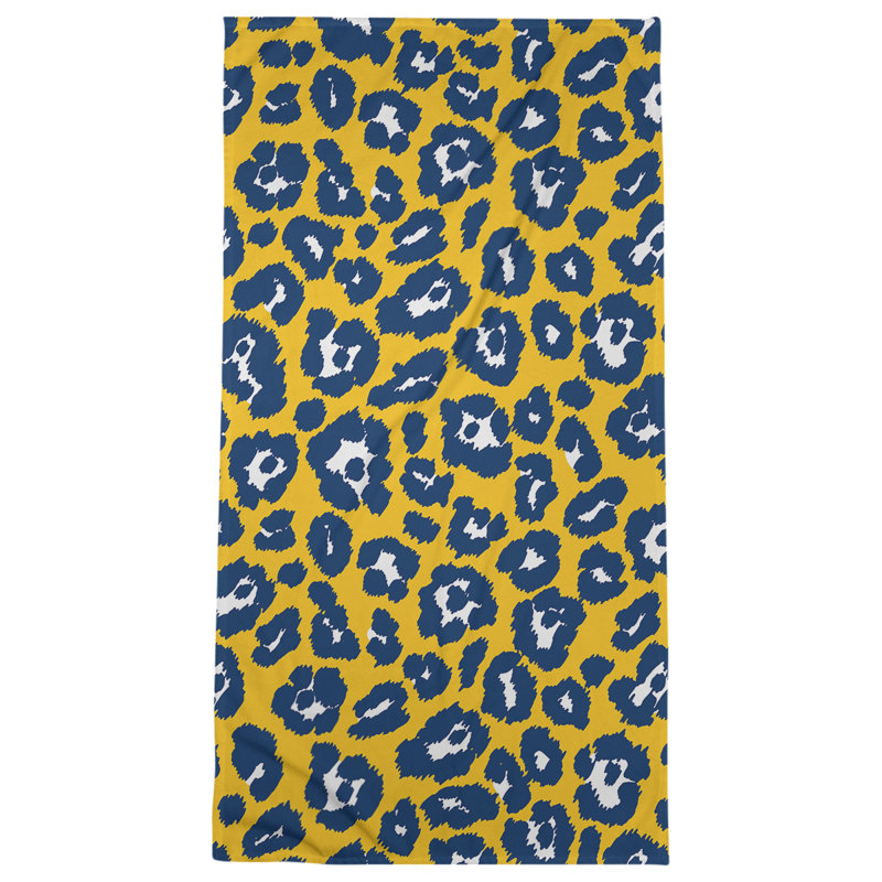 Lucida Bath Towel, Microfiber, Gold/White/Navy Blue
