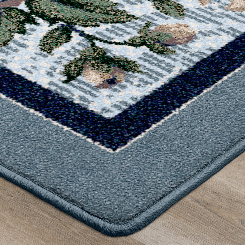 Innovations Rose Damask Lapis Area Rug, Rectangle 5'4" x 7'8"