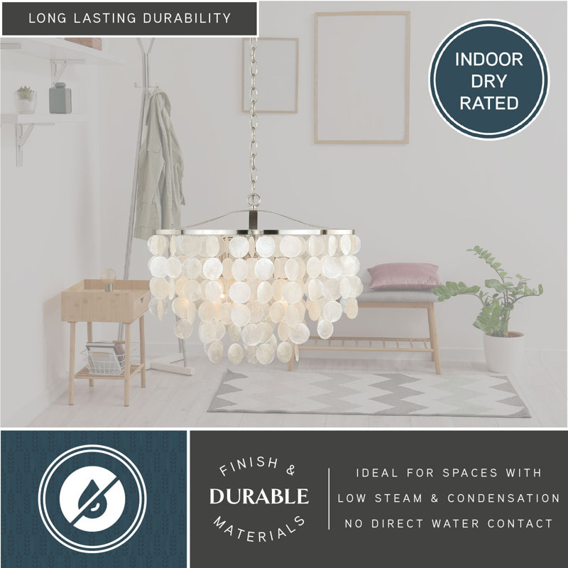 Icarus 3 - Light Dimmable Tiered Chandelier, Satin Nickel