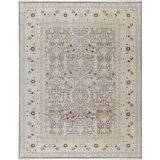 Wool Oriental Area Rug in Taupe/Ivory