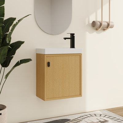 Ensemble de meuble-lavabo simple 18 po avec lavabo en résine Drifor, ensemble de meuble-lavabo simple 18 po avec plateau en résine
