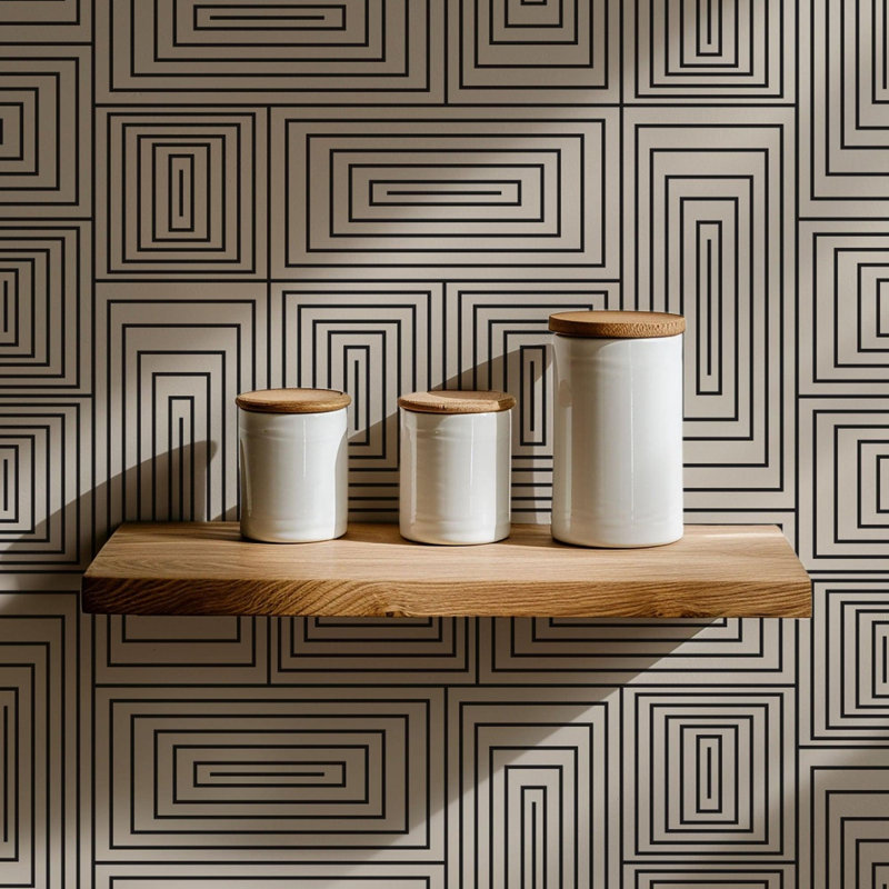 Nia 10' L x 24" W Wallpaper Roll, Taupe, Premium Paper