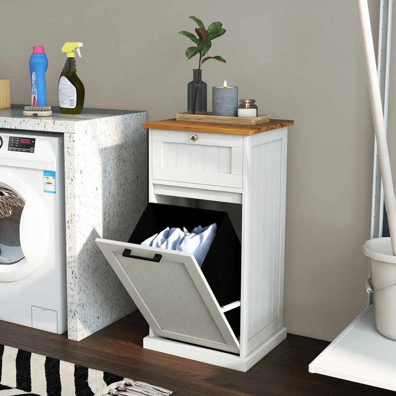 Wood Cabinet Laundry Hamper