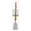Bougeoir Gigi, base en marbre, couronne en feuille d'or, verre blanc 20 po