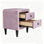 Table de chevet moderne en velours rose clair avec 2 tiroirs, table de chevet rembourrée, élégante table de bout décorative pour la chambre à coucher, largeur de 20 po-129459840