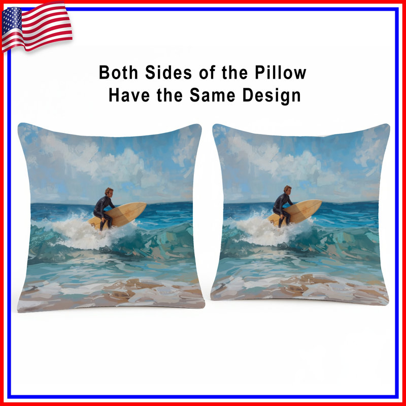 Coussins Surfer, 16 po x 16 po