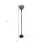 Lampe sur pied 62 "de forme traditionnelle brune avec abat-jour en verre teinté plume de paon blanc