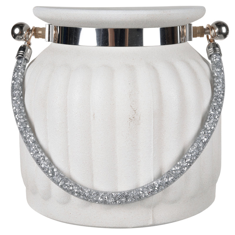 Carmel Handmade Table Vase, 6" H x 6" W x 6" D, White