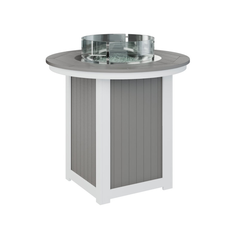 Berlin Gardens Donoma Round Fire Pit Table, 38.87" H x 44" W x 44" D, Light Gray