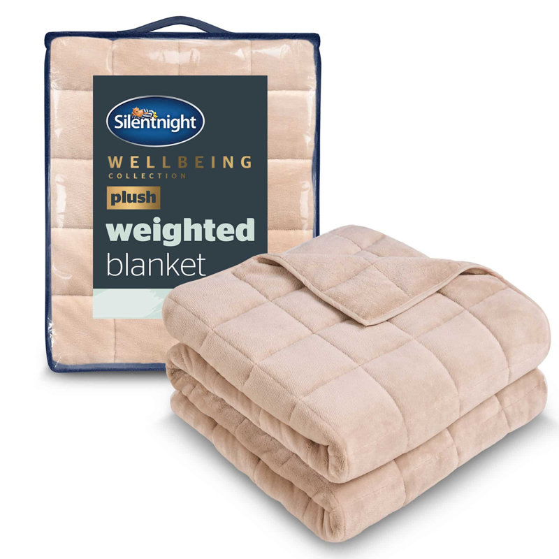 Silentnight Wellbeing Collection Weighted Blanket Adults 6.8 KG Faux Fur, Beige