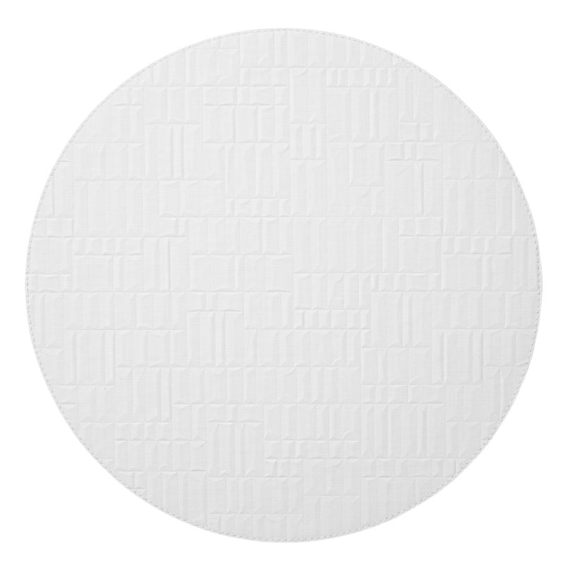Chequer Vinyl Round Placemats, Cobalt Blue/White