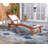 London Outdoor Eucalyptus Wood Chaise Lounge-1860210300