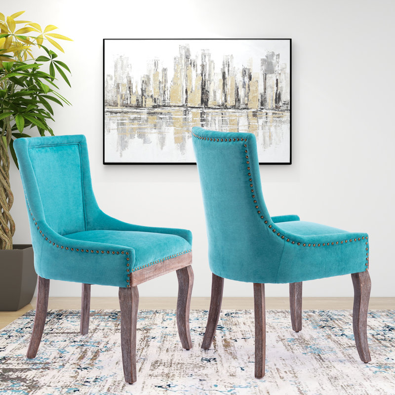 Chaise d'appoint rembourrée Alsen, Bleu