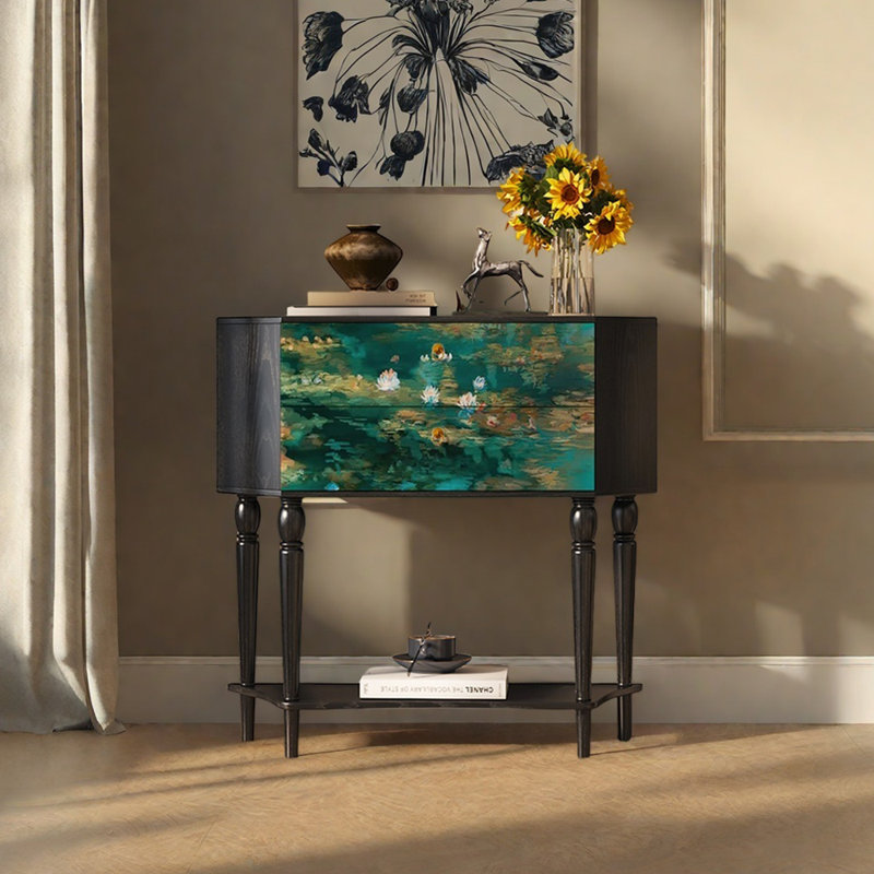 Buffet 33,5 "de style rétro avec créativité, Noir/vert