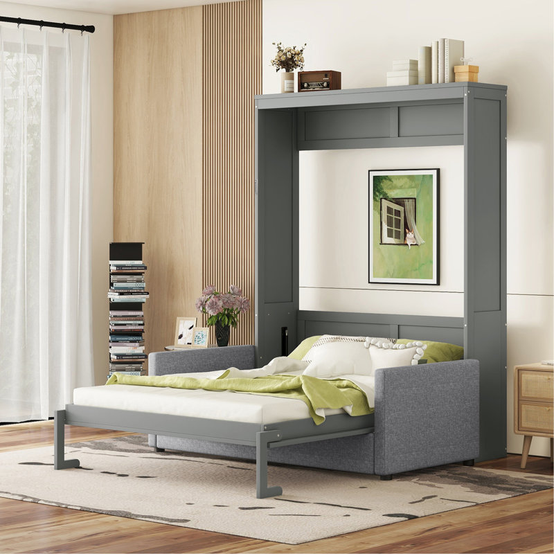 Lit escamotable mural Murphy avec coussin