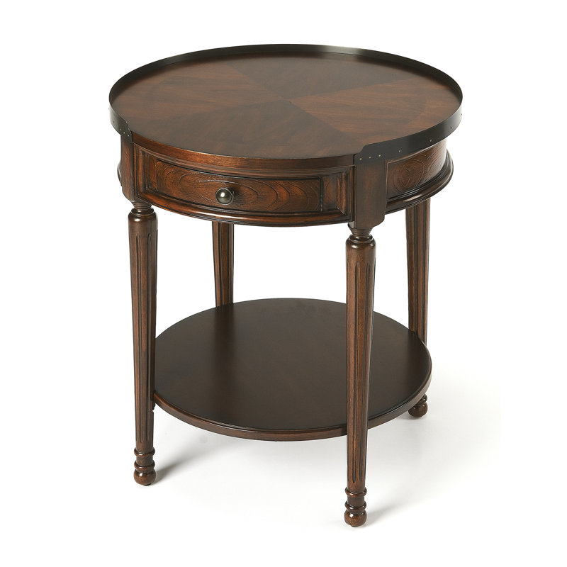 Table d'appoint ronde 1 tiroir Aleix, Champs de cerises