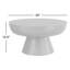 Table basse ronde contemporaine en fonte d'aluminium de 30 po avec base à piédestal Charmaine