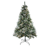 6.5' Pre-Lit Frosted Sierra Fir Artificial Christmas Tree - Warm White LED Lights