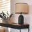 Rattan Table Lamp With Metal Base